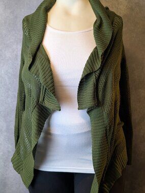 Dark Olive Green Knit Cardigan